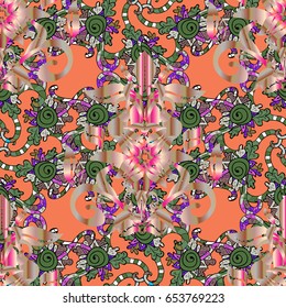 Pretty floral print with small flowers. Motley seamless pattern. Vector abstract flower background.
