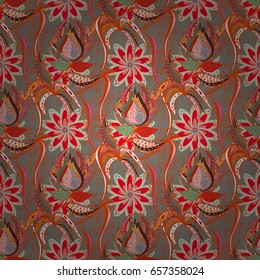 Pretty floral print with small flowers. Motley seamless pattern. Vector abstract flower background.