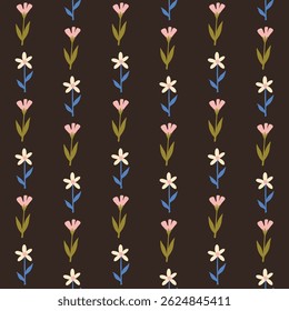 Diseño de patrón transparente floral bonito. Vector de ilustración de jardín botánico dibujado a mano.