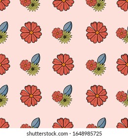  Pretty floral striped pattern background.