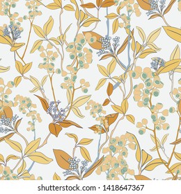 Pretty Flower Botanical Seamless Vector Background