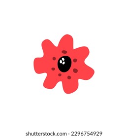 A pretty flower. Flowers cartoon illustration vector design. Folk art style icon.