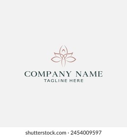 pretty flower logo yoga white background