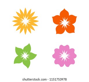 pretty flower theme concept vector logo design template