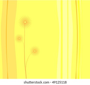 Pretty flower yellow background for postcard, vector file