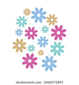 Pretty flowers collection in flat style.