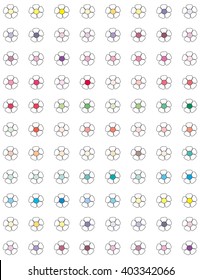 Pretty flowers.Daisy. Minimalistic .Flat design and  Colors.Printable Planner stickers for journaling,school,office,scrapbook etc.Isolated.Graphic Resources vector set elements