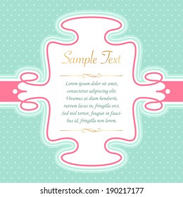 Pretty frame design for invitation, greeting or announcement