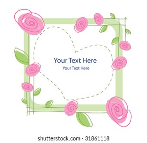 Pretty Frame With Roses