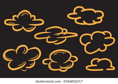 Pretty and funny cloud doodles, Complete icons of beautiful clouds