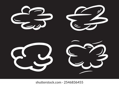 Pretty and funny cloud doodles, Complete icons of beautiful clouds