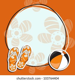 Pretty funny summer (beach) frame, vector