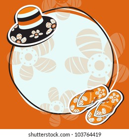 Pretty funny summer (beach) frame, vector