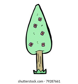 pretty garden tree cartoon