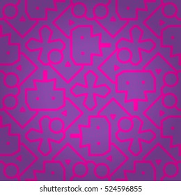 Pretty geometrical seamless pattern background in labyrinth style. Flat mosaic repeatable backdrop. Bright, symmetric design for wallpaper, packing-paper, web or other purpose. Actual design.