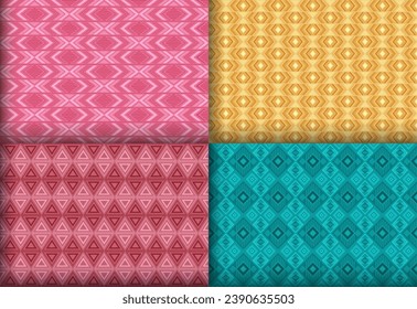 Pretty geometry argyle seamless pattern collection. Tribal tracery ethnic patterns. Argyle lozenge geometric vector repeat texture set. Monochrome background prints.
