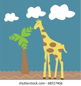 Pretty giraffe on the beach