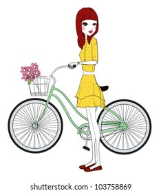  pretty girl with bicycle