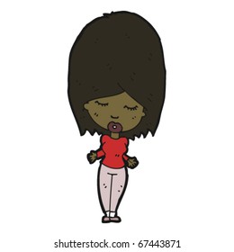 pretty girl with big hair cartoon