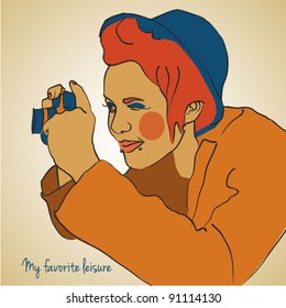 pretty girl with camera