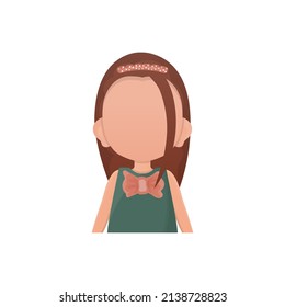 A pretty girl is depicted waist deep. Cartoon style. Vector illustration.
