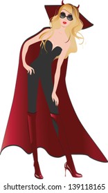 Pretty girl dressed in Devil costume