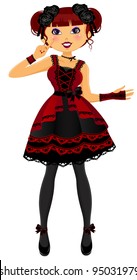 pretty girl dressed in gothic Lolita style