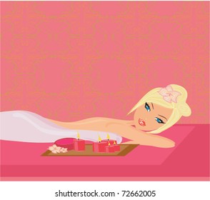 pretty girl enjoying elegant spa