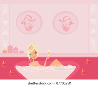 pretty girl enjoying elegant spa
