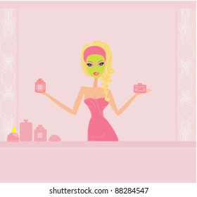 pretty girl enjoying elegant spa