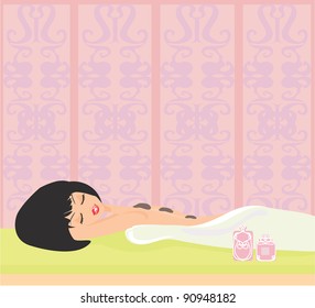 pretty girl enjoying elegant spa