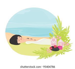 pretty girl enjoying elegant spa