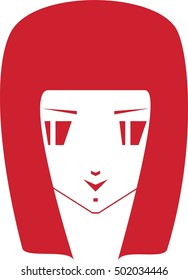 Pretty girl face with beautiful hair 3