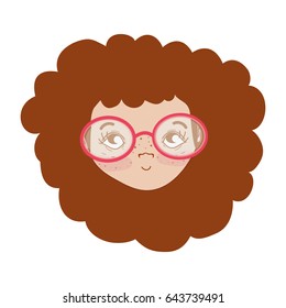pretty girl face with haistyle and glasses