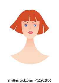 pretty girl face. vector illustration 