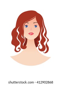 pretty girl face. vector illustration 