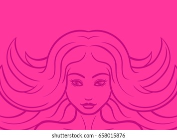 pretty girl face vector illustration