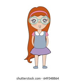 pretty girl with glasses and casual clothes