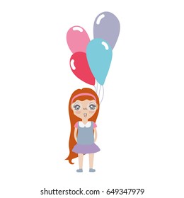 pretty girl with hairstyle and balloons