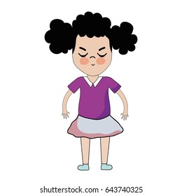pretty girl with hairstyle and casual wear