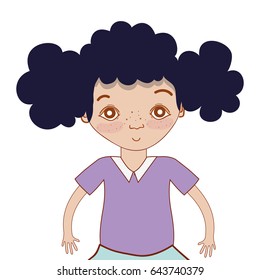 pretty girl with hairstyle and casual wear