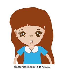 pretty girl with hairstyle and casual wear