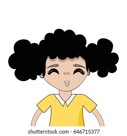pretty girl with hairstyle and casual wear
