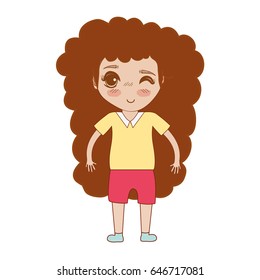 pretty girl with hairstyle and casual wear