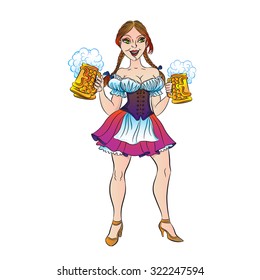 Pretty girl oktoberfest, RGB EPS 10 vector illustration