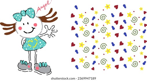 pretty girl playing flower doll - Shutterstock ID 2369947189