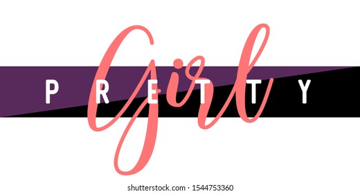 Pretty Girl Tee Print Slogan Typography Stock Vector (Royalty Free ...