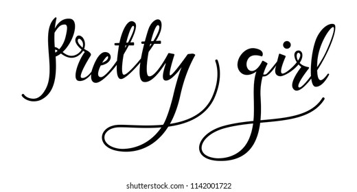 Pretty Girl Text Modern Calligraphy Vector Stock Vector (Royalty Free ...