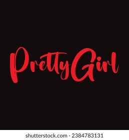 pretty girl text on black background.