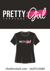 pretty girl typography for print t shirt 